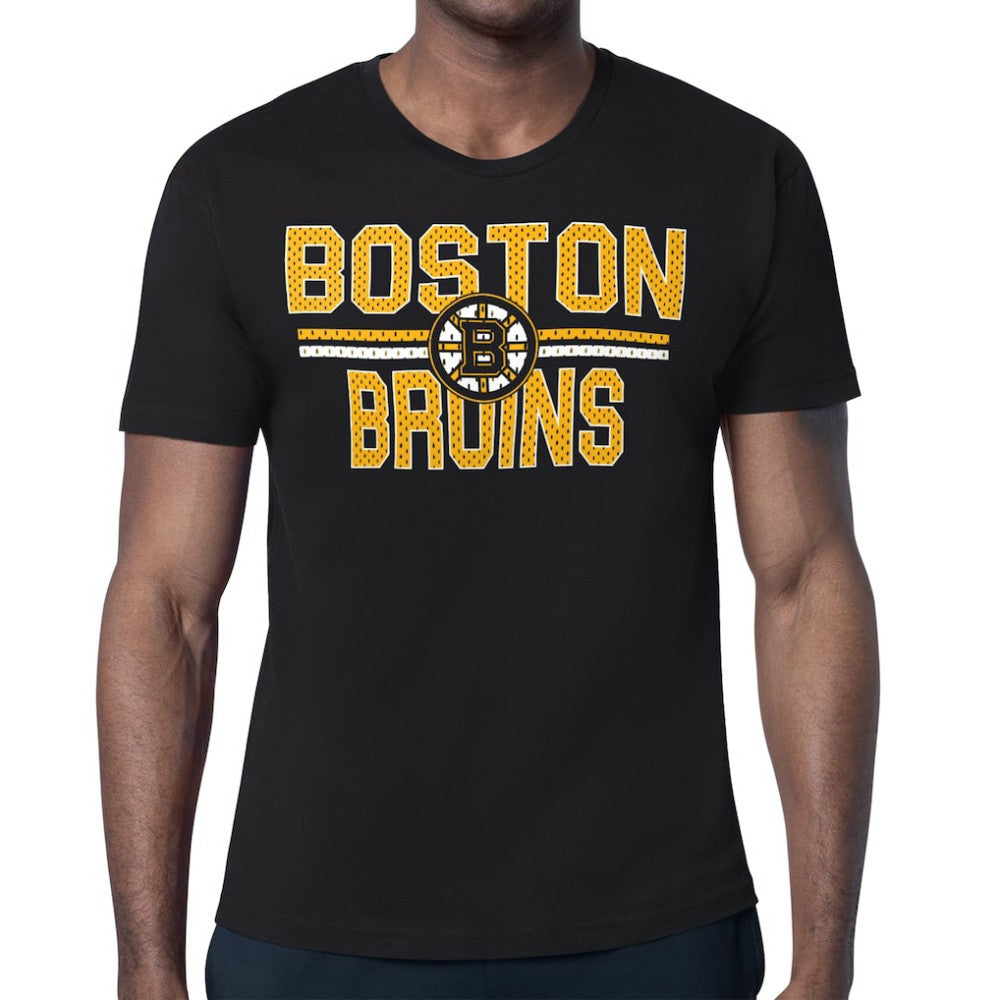 Boston Bruins Starter Mesh Look Team Name T-Shirt -  NHL T-shirts