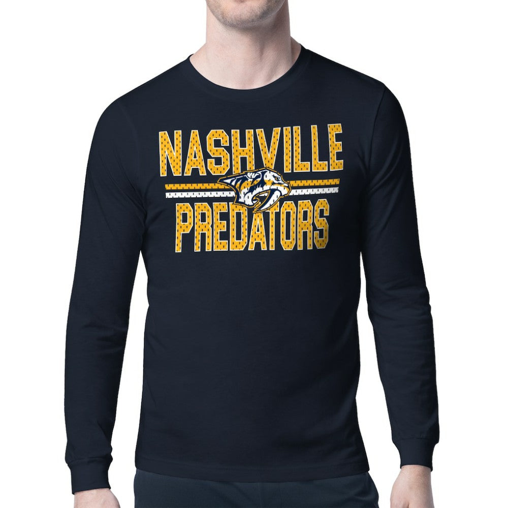 Nashville Predators Starter Mesh Look Team Name Long Sleeve T-Shirt -  NHL T-shirts