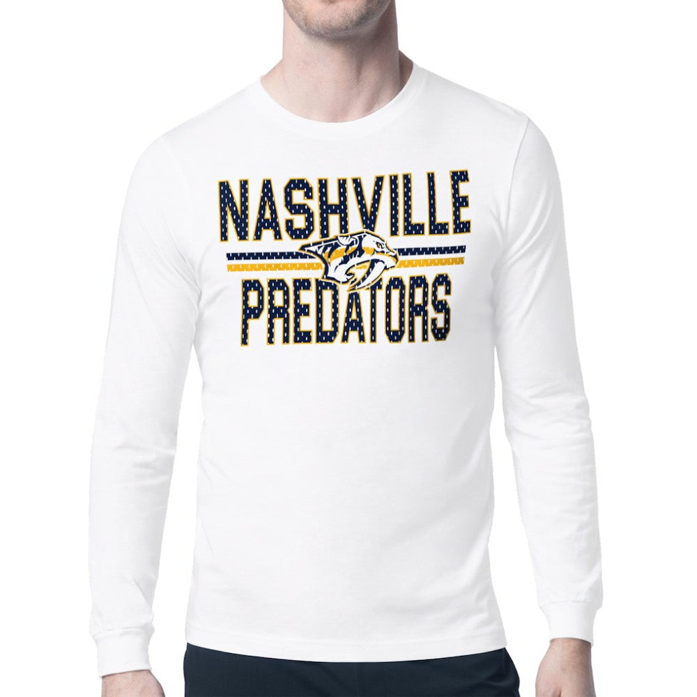 Nashville Predators Starter Mesh Look Team Name Long Sleeve T-Shirt -  NHL T-shirts