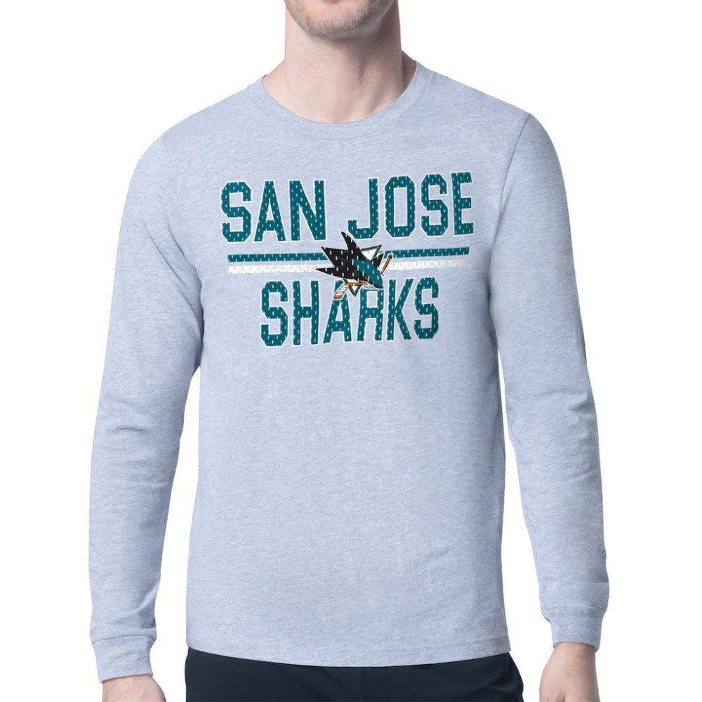 San Jose Sharks Starter Mesh Look Team Name Logo Long Sleeve T-Shirt -  NHL T-shirts
