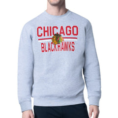 Chicago Blackhawks Starter Mesh Look Team Name Logo Pullover Sweatshirt -  NHL Sweatshirts
