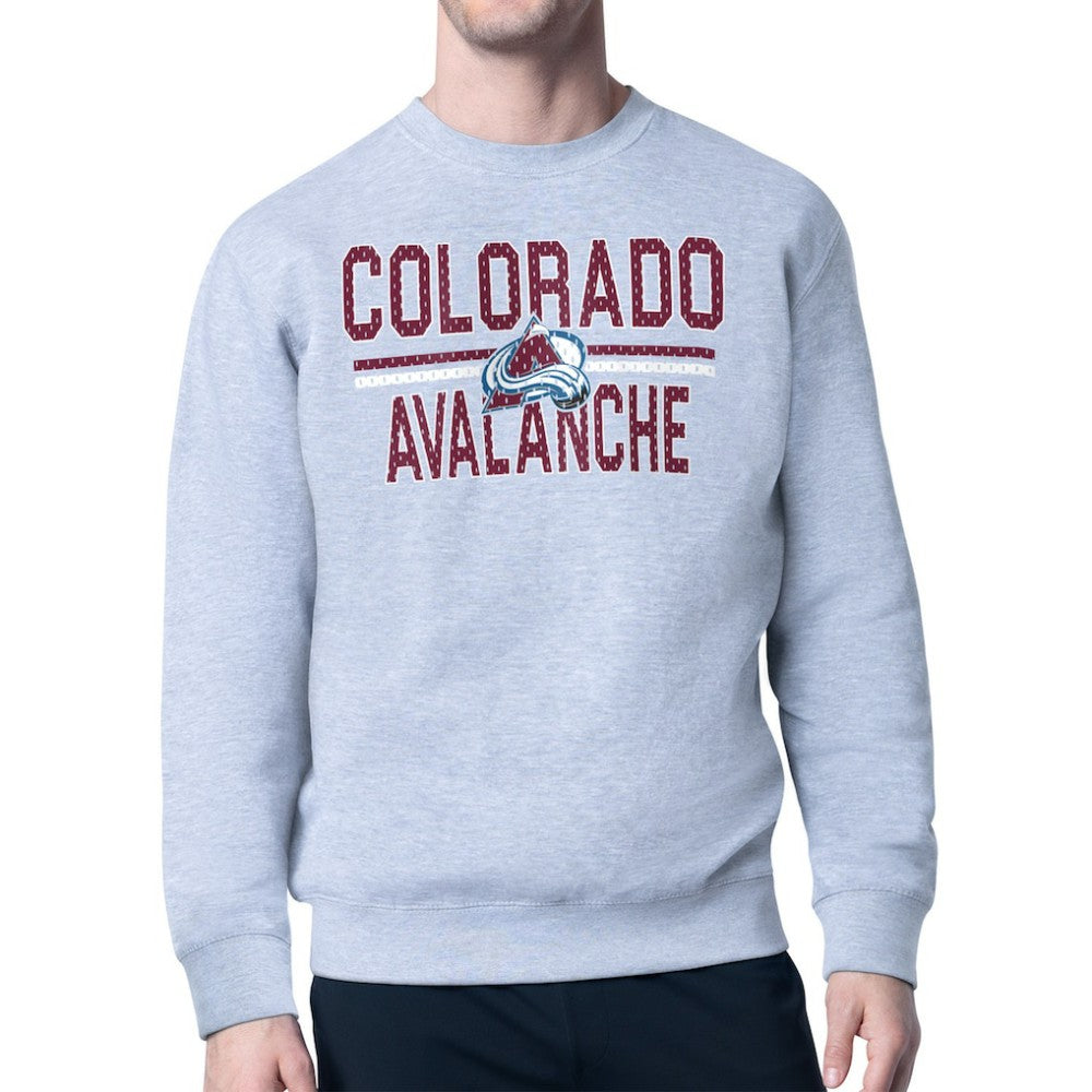 Colorado Avalanche Starter Mesh Look Team Name Logo Pullover Sweatshirt -  NHL Sweatshirts