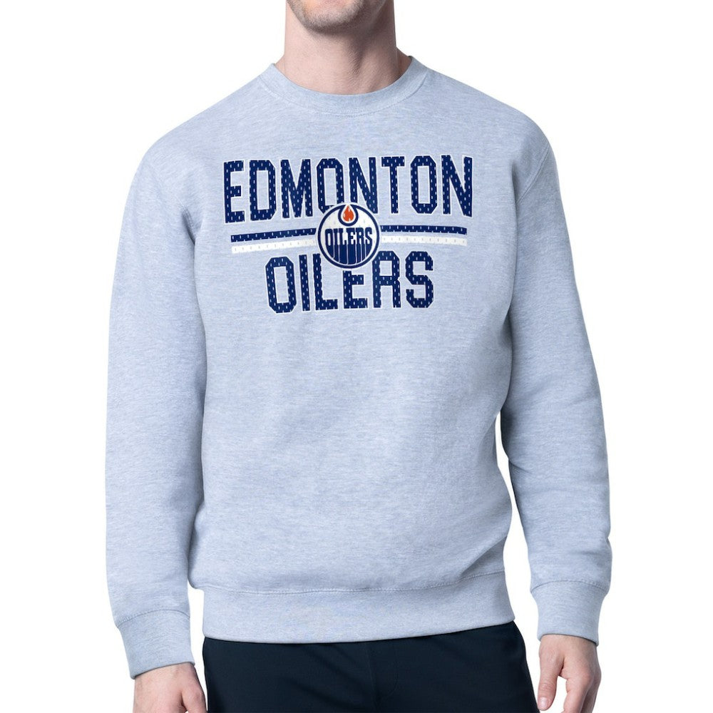Edmonton Oilers Starter Mesh Look Team Name Logo Pullover Sweatshirt -  NHL Sweatshirts