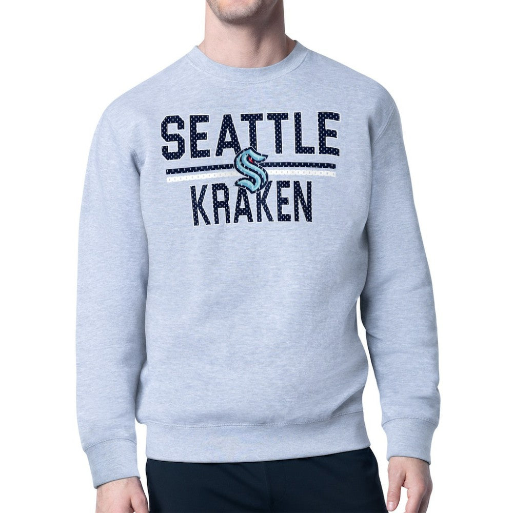Seattle Kraken Starter Mesh Look Team Name Logo Pullover Sweatshirt -  NHL Sweatshirts