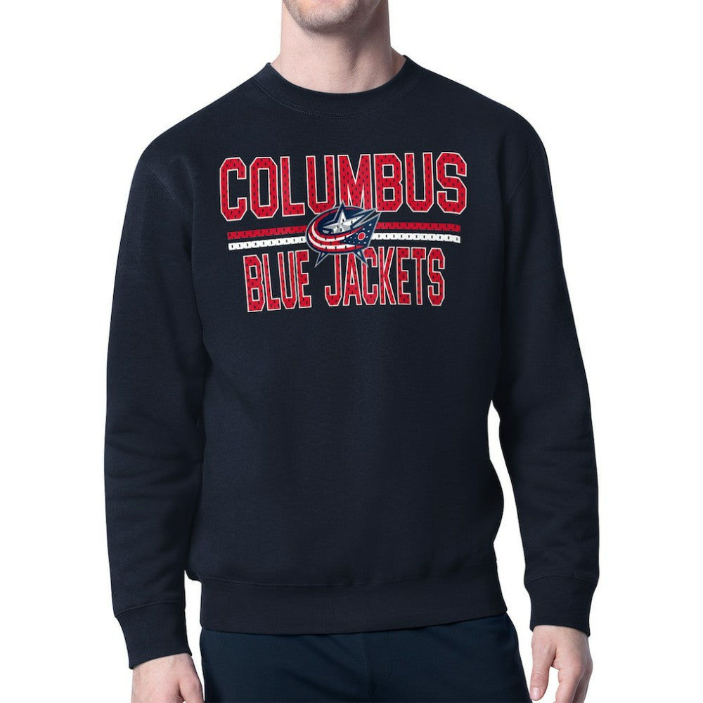 Columbus Blue Jackets Starter Mesh Look Team Name Logo Pullover Sweatshirt -  NHL Sweatshirts