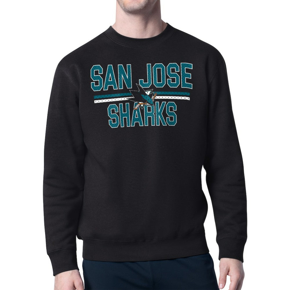 San Jose Sharks Starter Mesh Look Team Name Logo Pullover Sweatshirt -  NHL Sweatshirts