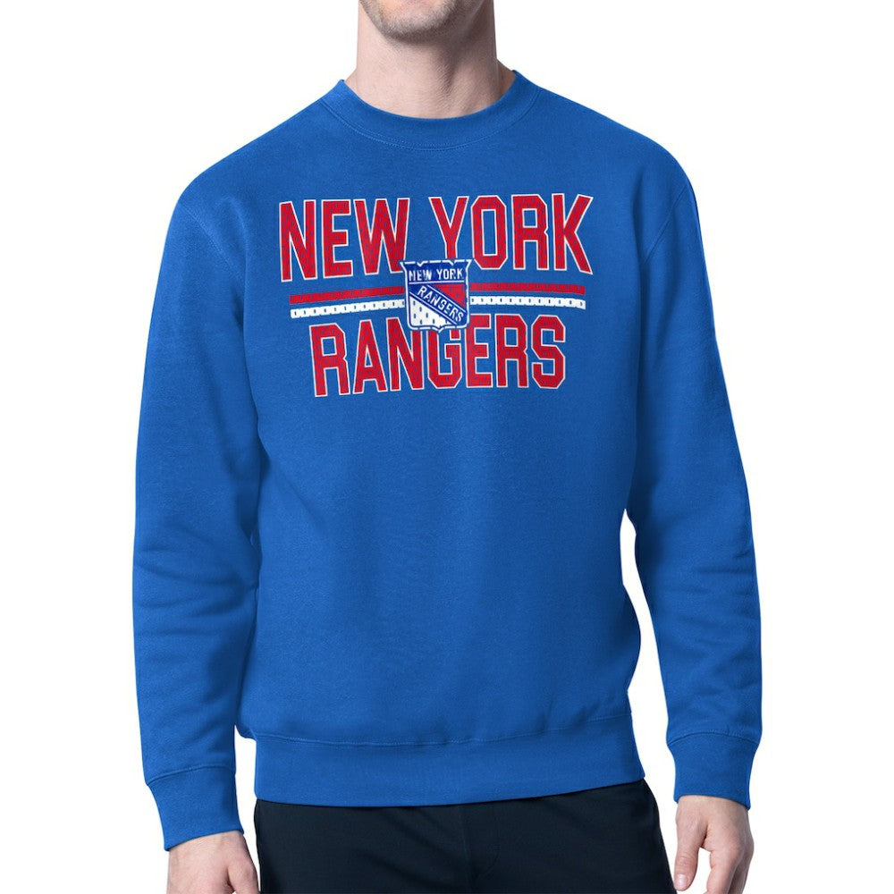 New York Rangers Starter Mesh Look Team Name Logo Pullover Sweatshirt -  NHL Sweatshirts