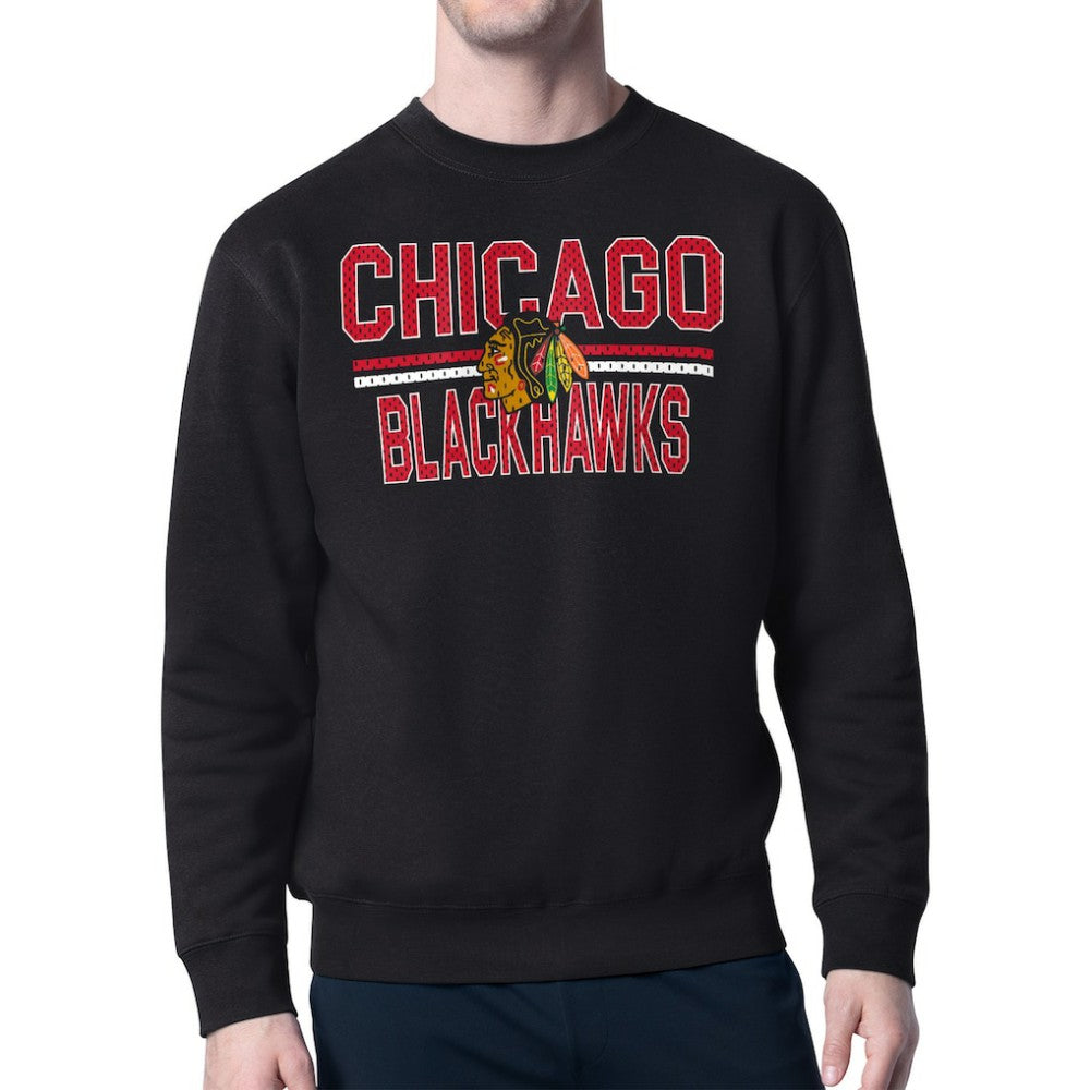 Chicago Blackhawks Starter Mesh Look Team Name Logo Pullover Sweatshirt -  NHL Sweatshirts