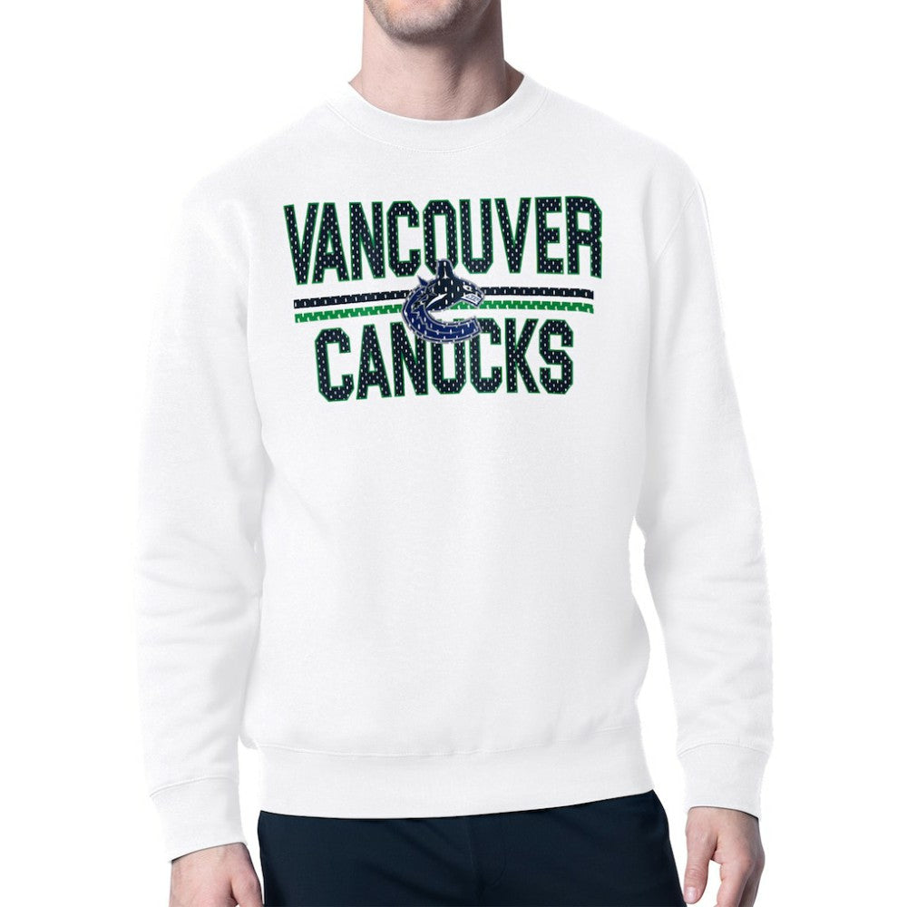 Vancouver Canucks Starter Mesh Look Team Name Logo Pullover Sweatshirt -  NHL Sweatshirts