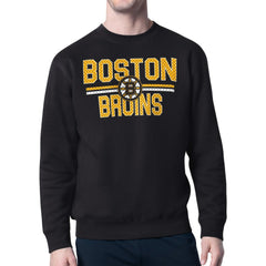 Boston Bruins Starter Mesh Look Team Name Logo Pullover Sweatshirt -  NHL Sweatshirts