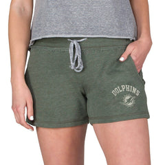 Miami Dolphins Concepts Sport Women's Mainstream French Terry Tri-Blend Shorts | NFL Hot