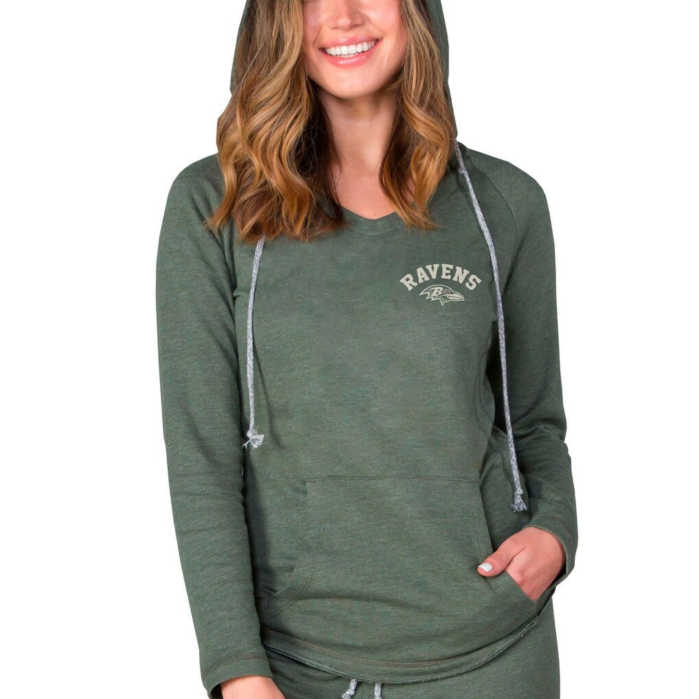 Baltimore Ravens Concepts Sport Women's Mainstream Terry Tri-Blend V-Neck Pullover Hoodie | NFL Sale