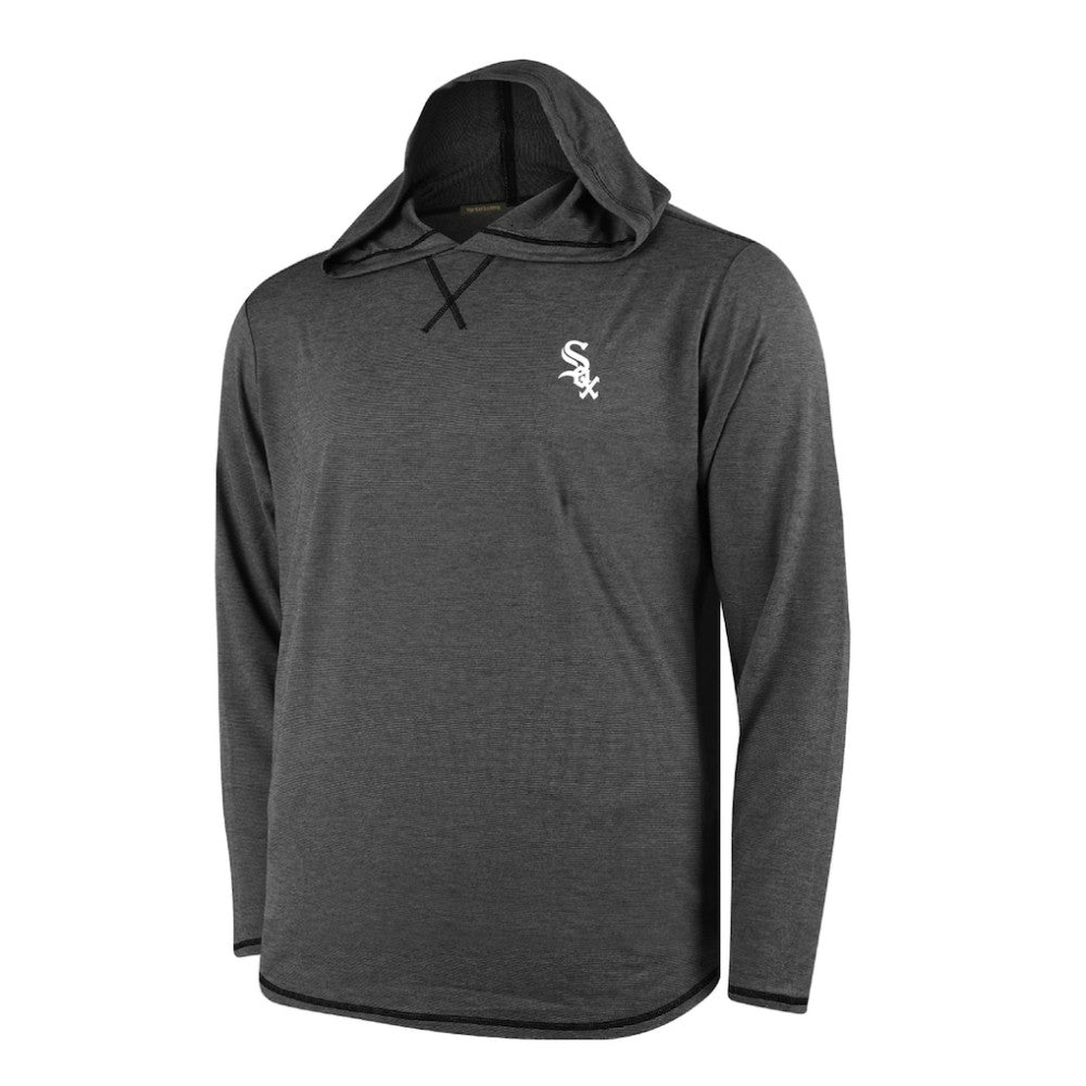 Chicago White Sox Butter Stripe Tri-Blend Long Sleeve Hoodie T-Shirt - Black - MLB Hoodies