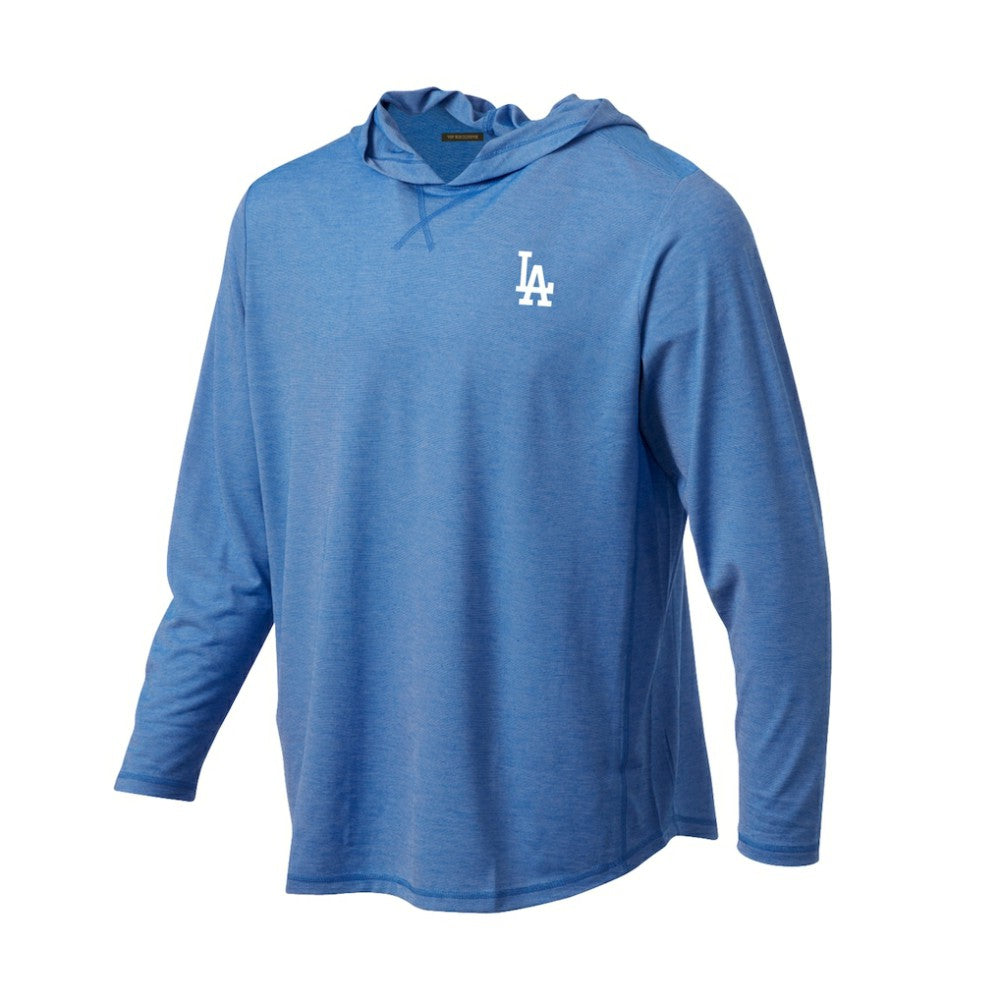 Los Angeles Dodgers Butter Stripe Tri-Blend Long Sleeve Hoodie T-Shirt - Royal - MLB Hoodies