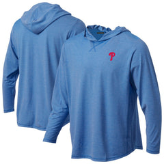 Philadelphia Phillies Butter Stripe Tri-Blend Long Sleeve Hoodie T-Shirt - Royal - MLB Hoodies