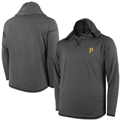 Pittsburgh Pirates Butter Stripe Tri-Blend Long Sleeve Hoodie T-Shirt - Black - MLB Hoodies