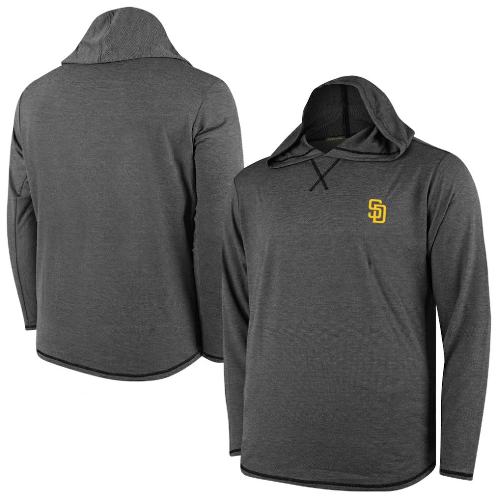 San Diego Padres Butter Stripe Tri-Blend Long Sleeve Hoodie T-Shirt - Black - MLB Hoodies