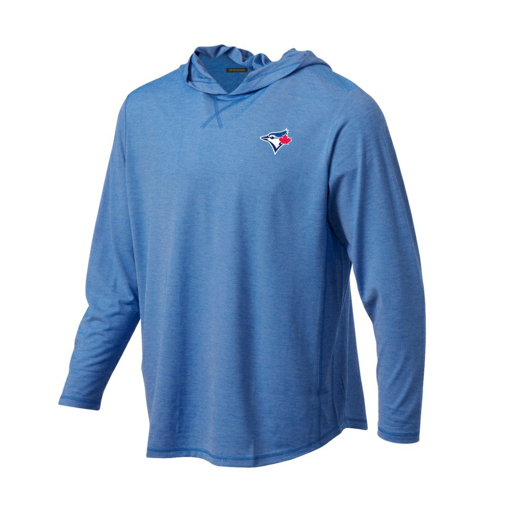 Toronto Blue Jays Butter Stripe Tri-Blend Long Sleeve Hoodie T-Shirt - Royal - MLB Hoodies