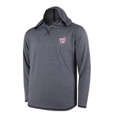 Washington Nationals Butter Stripe Tri-Blend Long Sleeve Hoodie T-Shirt - Navy - MLB Hoodies