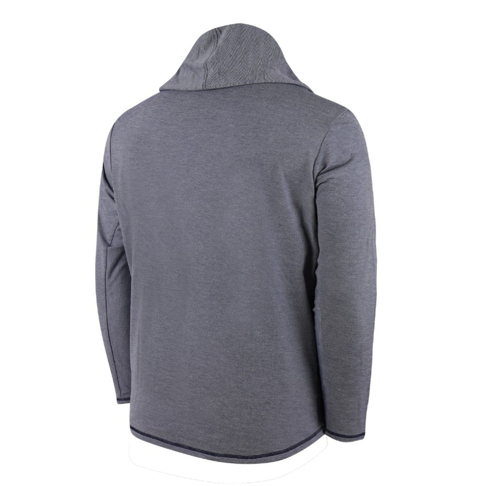 Washington Nationals Butter Stripe Tri-Blend Long Sleeve Hoodie T-Shirt - Navy - MLB Hoodies