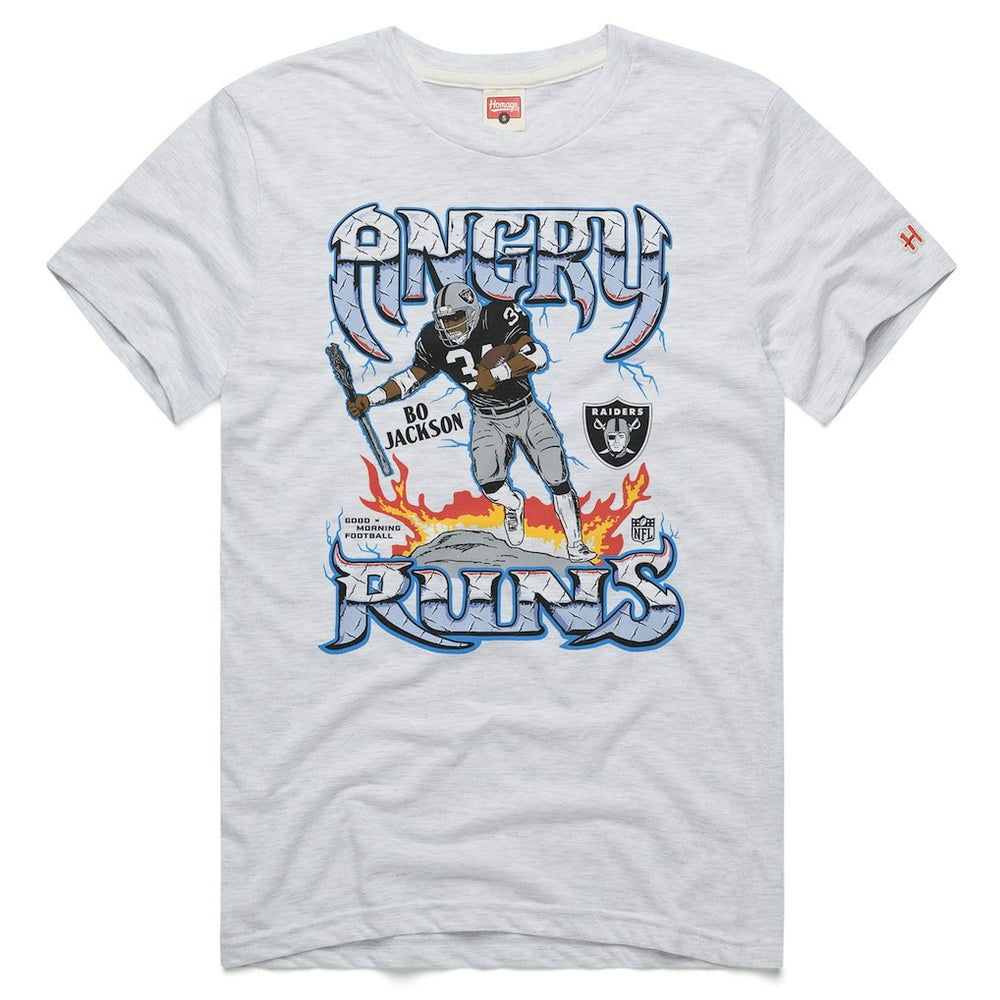 Las Vegas Raiders Bo Jackson  Homage Unisex Retro Angry Runs Tri-Blend T-Shirt | NFL New