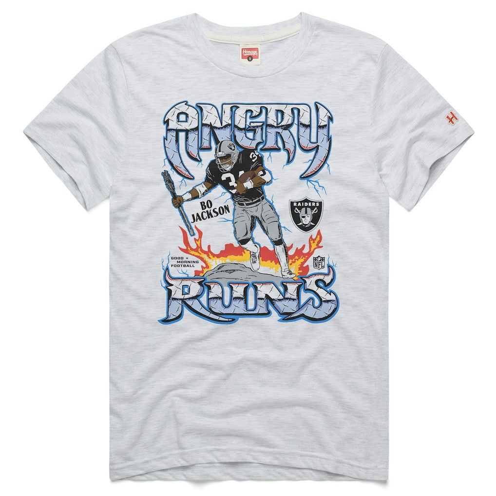 Las Vegas Raiders Bo Jackson  Homage Unisex Retro Angry Runs Tri-Blend T-Shirt | NFL New