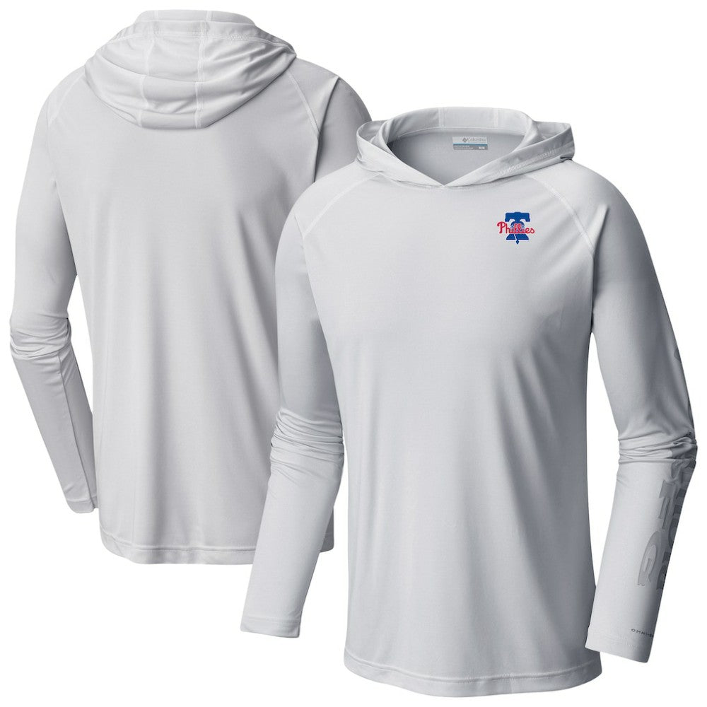 Philadelphia Phillies Columbia Omni-Wick Terminal Tackle Raglan Long Sleeve Hoodie T-Shirt - MLB Hoodies