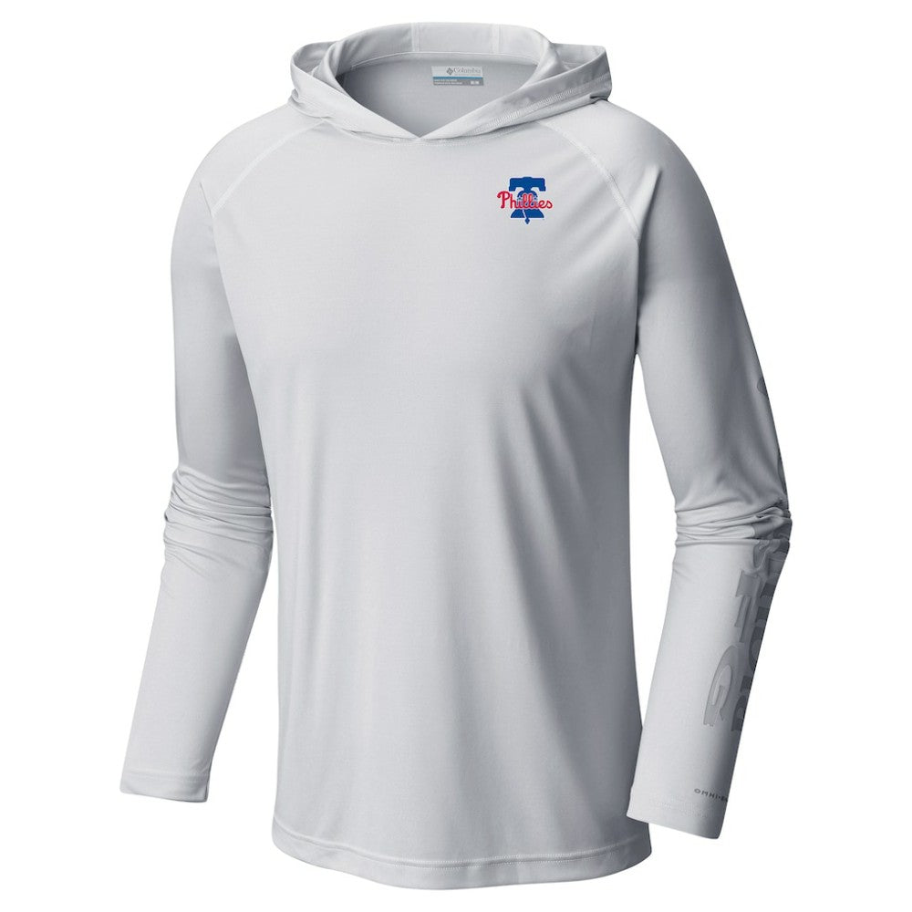 Philadelphia Phillies Columbia Omni-Wick Terminal Tackle Raglan Long Sleeve Hoodie T-Shirt - MLB Hoodies