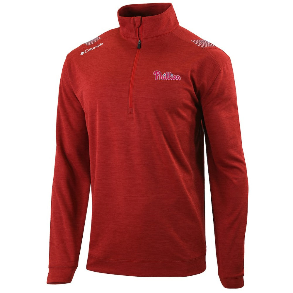 Philadelphia Phillies Columbia Oakland Downs Omni-Wick Quarter-Zip Top - MLB Tops