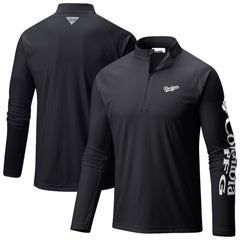 Los Angeles Dodgers Columbia Terminal Tackle Raglan Omni-Shade Quarter-Zip Pullover Top - MLB Pullover