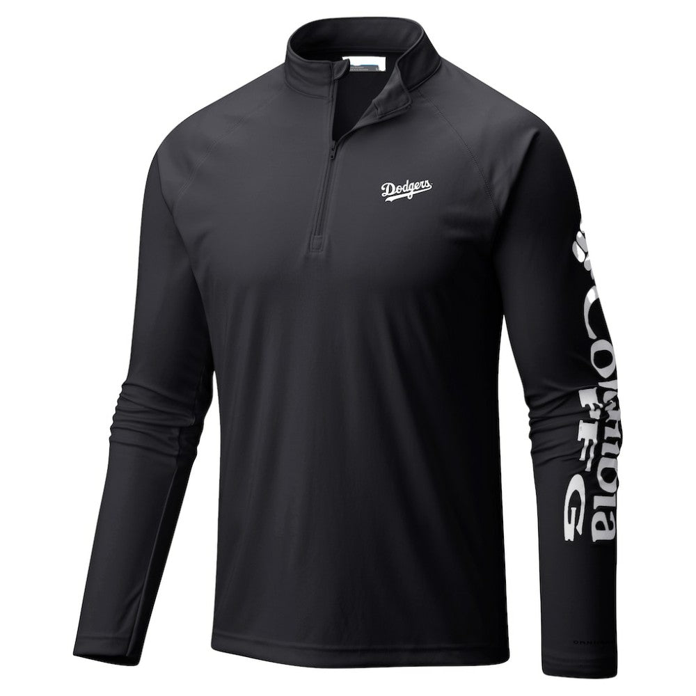 Los Angeles Dodgers Columbia Terminal Tackle Raglan Omni-Shade Quarter-Zip Pullover Top - MLB Pullover