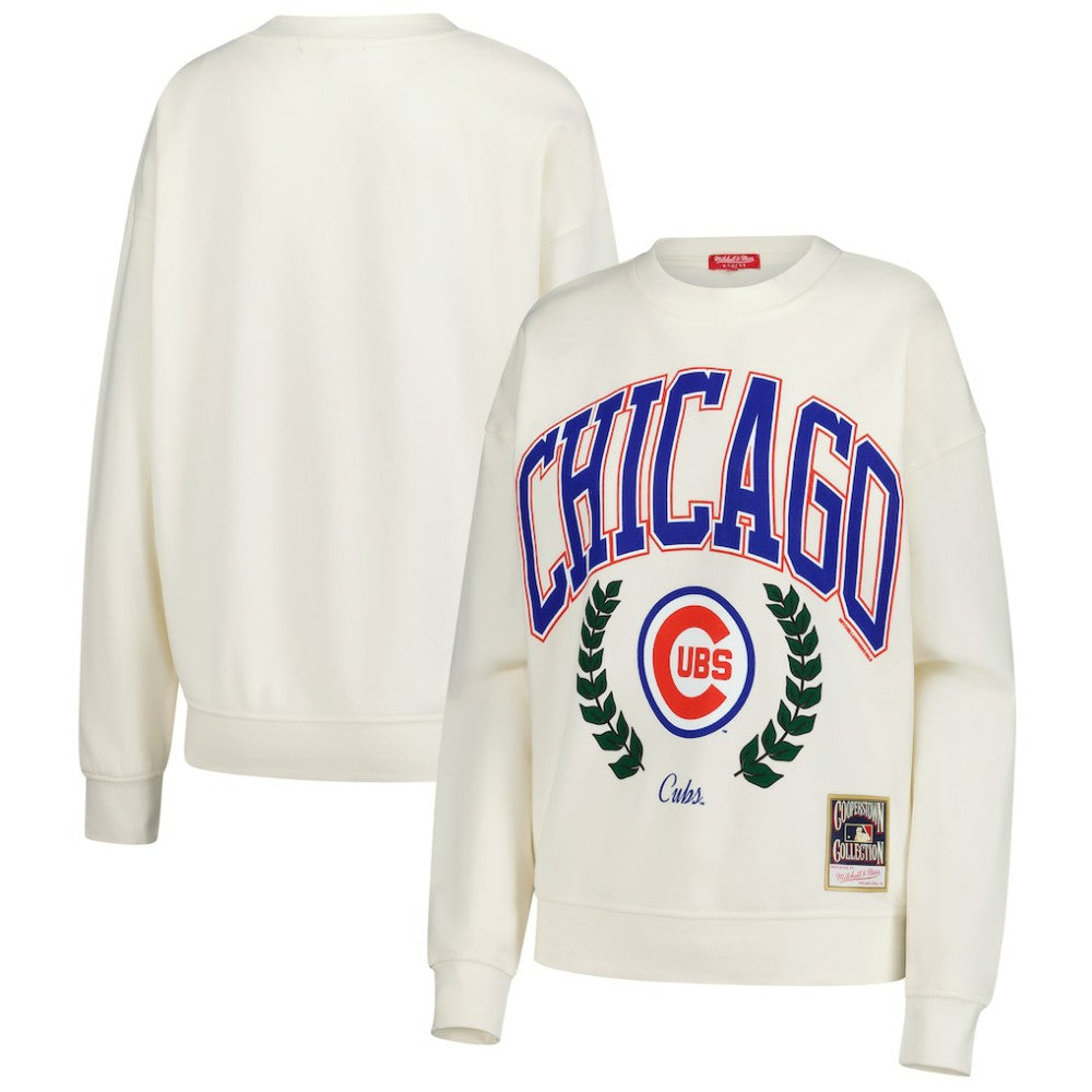 Chicago Cubs Mitchell & Ness Women's Cooperstown Collection Laurel Pullover Sweatshirt - MLB Pullover