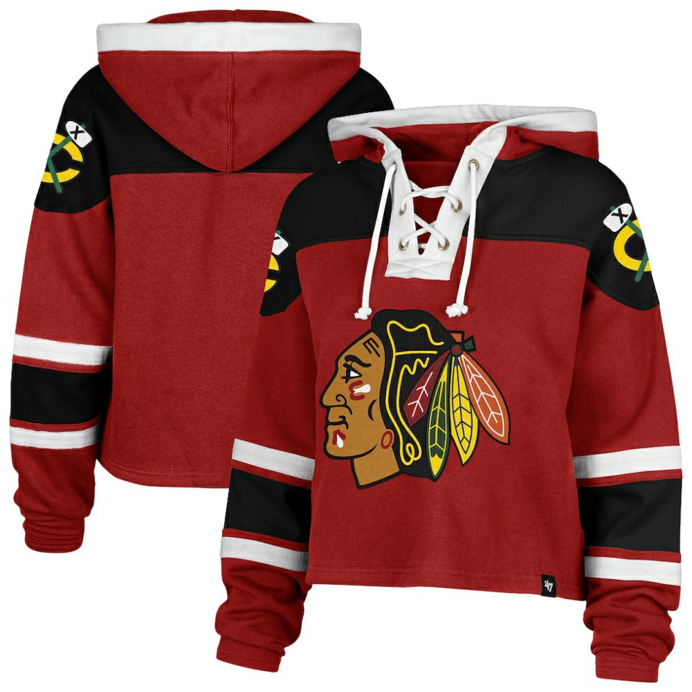 Chicago Blackhawks '47 Women's Cropped Superior Lacer Pullover Hoodie -  NHL Hoodies