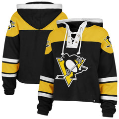 Pittsburgh Penguins '47 Women's Cropped Superior Lacer Pullover Hoodie -  NHL Hoodies