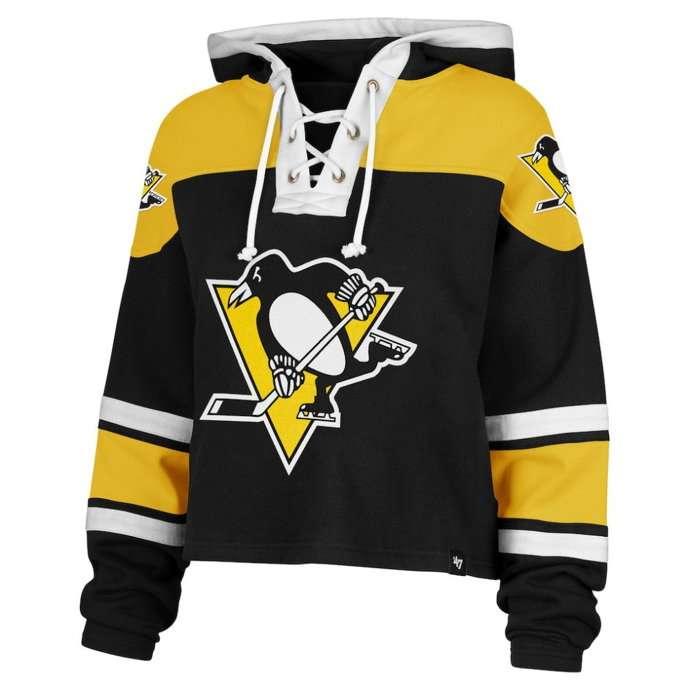 Pittsburgh Penguins '47 Women's Cropped Superior Lacer Pullover Hoodie -  NHL Hoodies