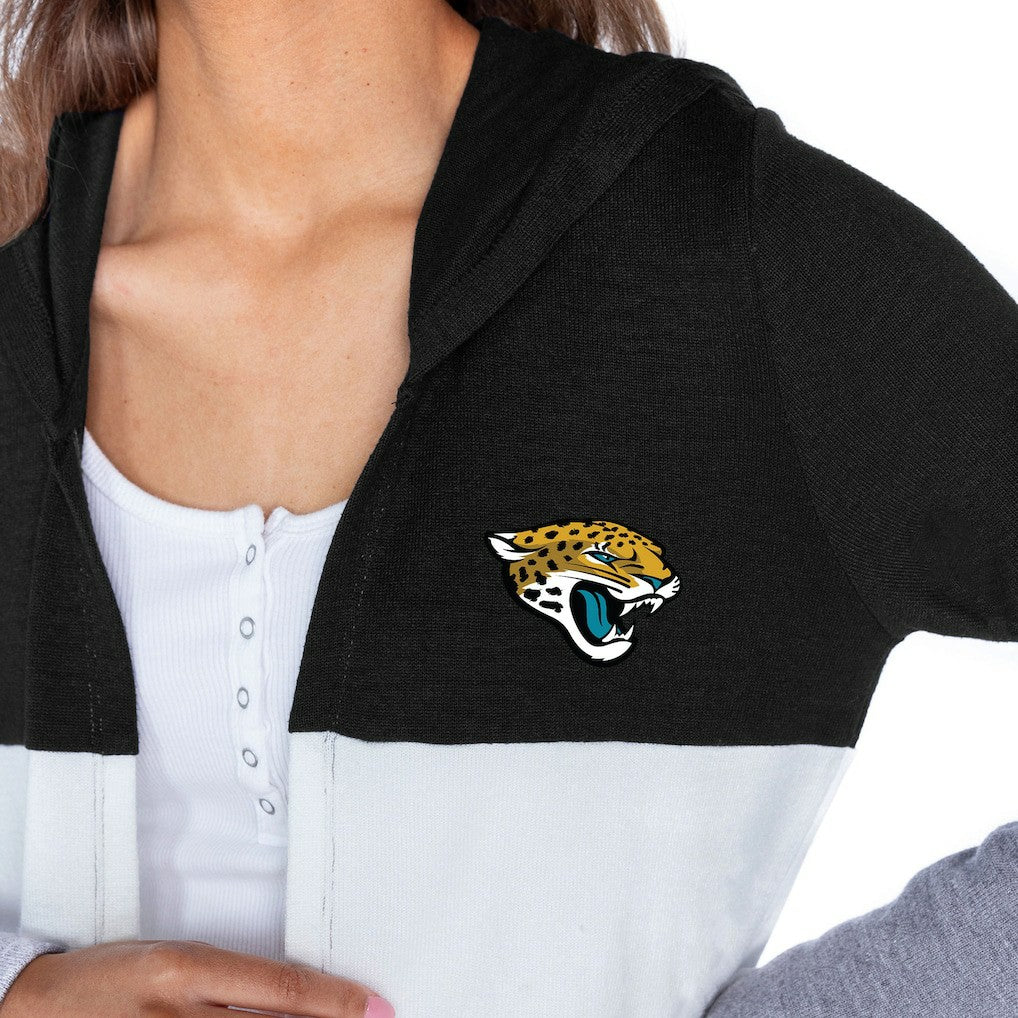 Jacksonville Jaguars Gameday Couture Women's Tri-Blend Color Block Lightweight Cardigan Hoodie | NFL Discount