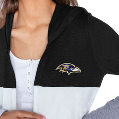 Baltimore Ravens Gameday Couture Women's Tri-Blend Color Block Lightweight Cardigan Hoodie | NFL Online