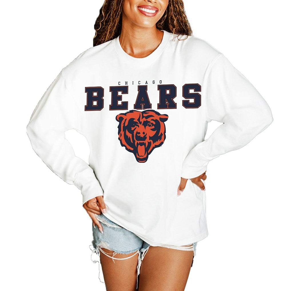 Chicago Bears Gameday Couture Women's Big Goals Oversized Long Sleeve T-Shirt | NFL New