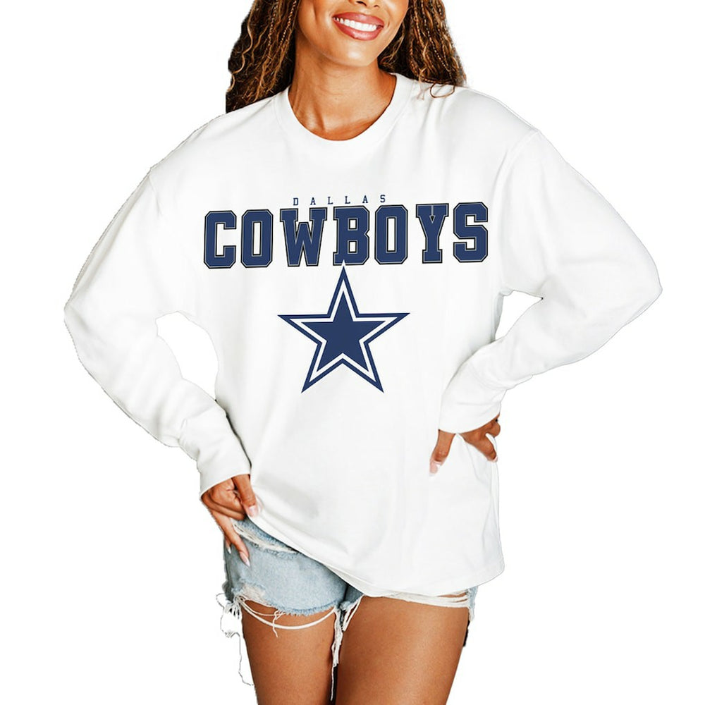 Dallas Cowboys Gameday Couture Women's Big Goals Oversized Long Sleeve T-Shirt | NFL Hot