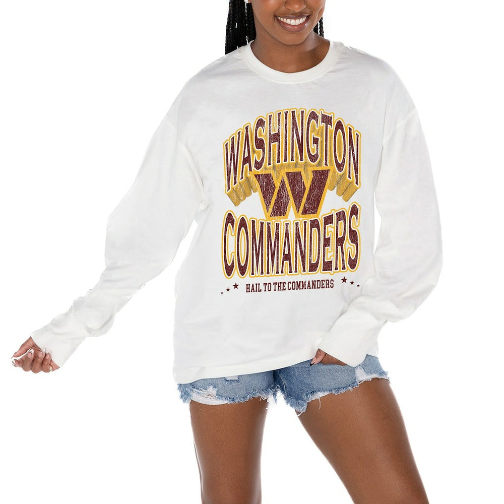 Washington Commanders Gameday Couture Women's Time Out Oversized Long Sleeve T-Shirt | NFL On sale