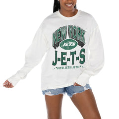 New York Jets Gameday Couture Women's Time Out Oversized Long Sleeve T-Shirt | NFL New