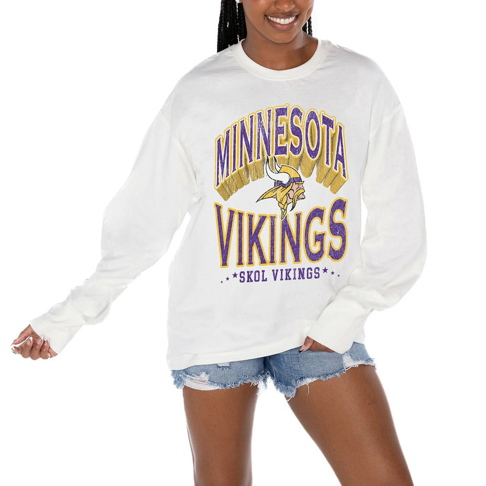Minnesota Vikings Gameday Couture Women's Time Out Oversized Long Sleeve T-Shirt | NFL Near me