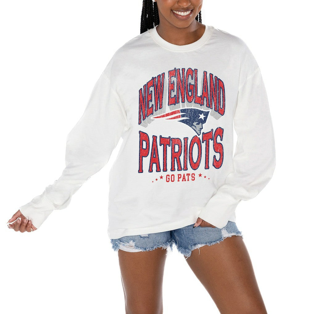 New England Patriots Gameday Couture Women's Time Out Oversized Long Sleeve T-Shirt | NFL Online