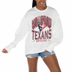 Houston Texans Gameday Couture Women's Time Out Oversized Long Sleeve T-Shirt | NFL Outlet