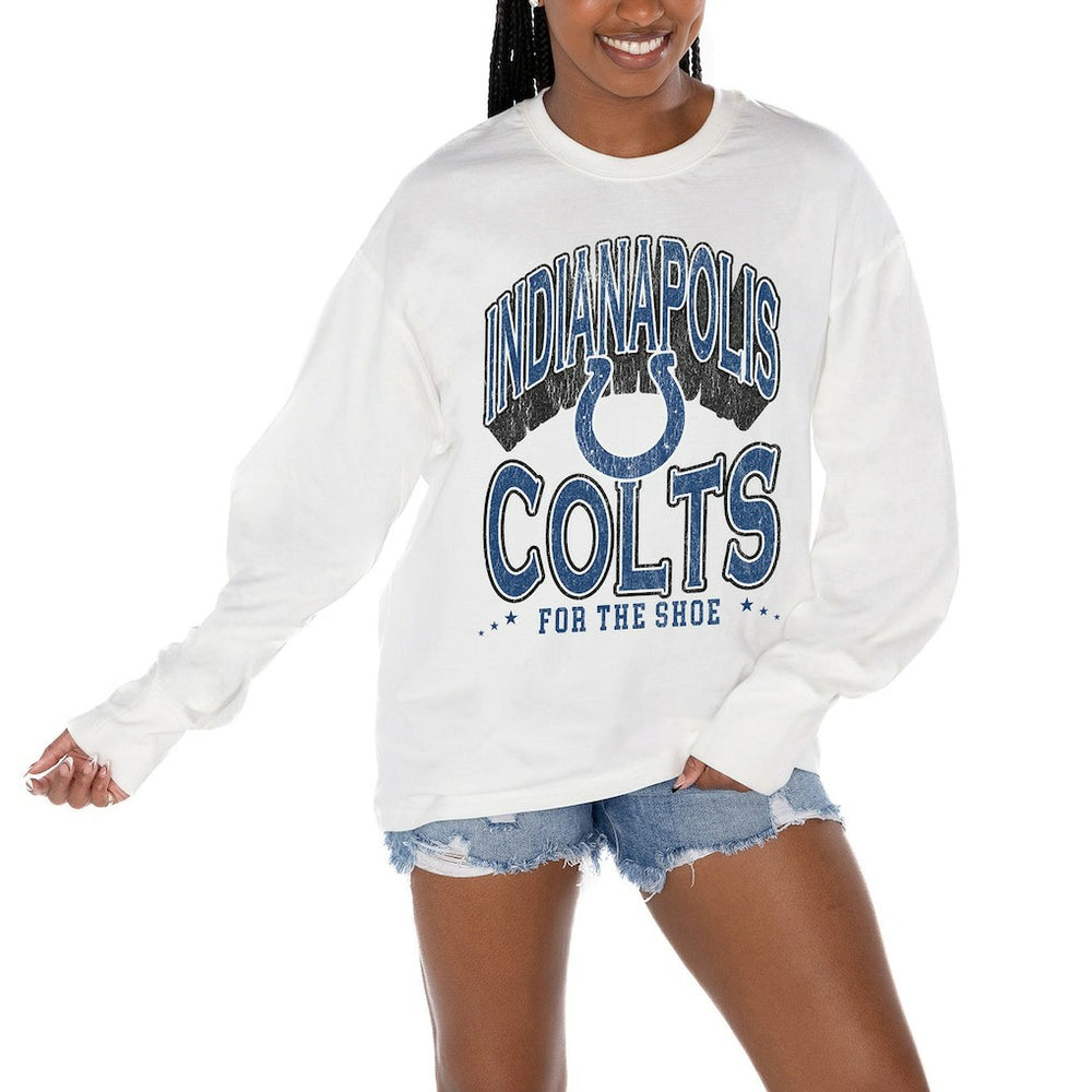 Indianapolis Colts Gameday Couture Women's Time Out Oversized Long Sleeve T-Shirt | NFL Sale