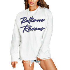 Baltimore Ravens Gameday Couture Women's Classic Comeback Oversized Long Sleeve T-Shirt | NFL Hot