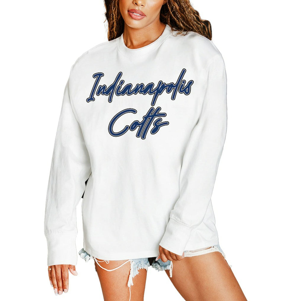 Indianapolis Colts Gameday Couture Women's Classic Comeback Oversized Long Sleeve T-Shirt | NFL Outlet