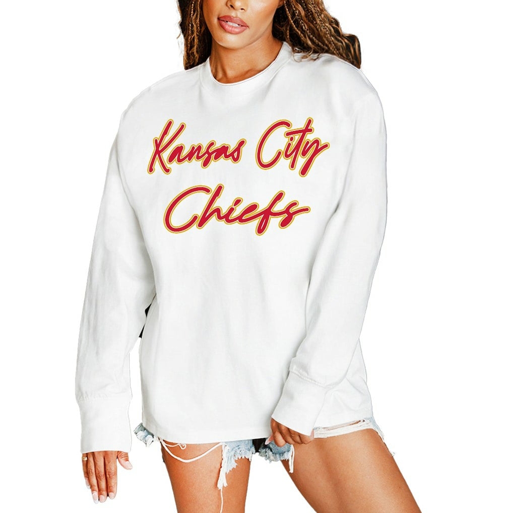 Kansas City Chiefs Gameday Couture Women's Classic Comeback Oversized Long Sleeve T-Shirt | NFL New