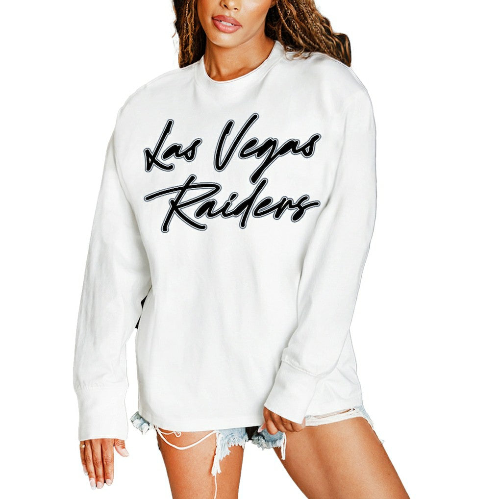 Las Vegas Raiders Gameday Couture Women's Classic Comeback Oversized Long Sleeve T-Shirt | NFL US