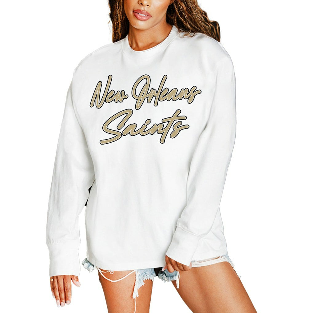 New Orleans Saints Gameday Couture Women's Classic Comeback Oversized Long Sleeve T-Shirt | NFL On sale